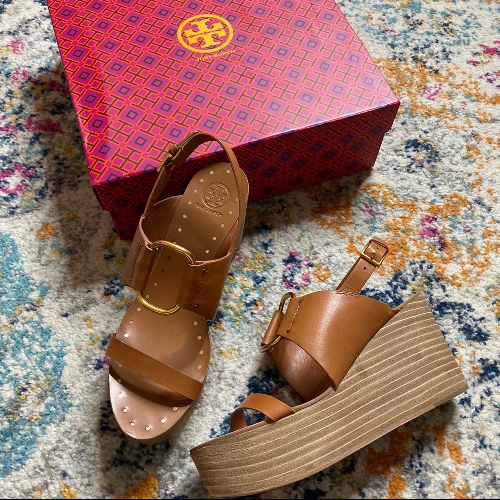 NIB TORY BURCH
Slingback Leather Platform Sandals - Picture 5 of 6